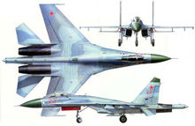 苏-27战斗机三视图
