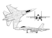 苏-27量产型三视图