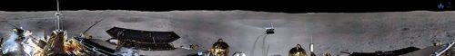 嫦娥四号着陆器地形地貌相机环拍全景图（圆柱投影）