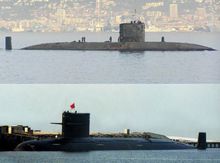 093型与英国特拉法尔加级核潜艇外型对比