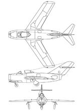 米格-15战斗机三视图