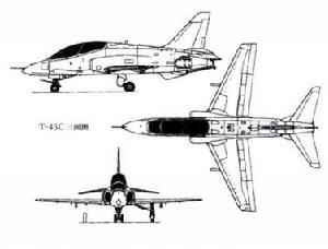 T-45“苍鹰”三视图